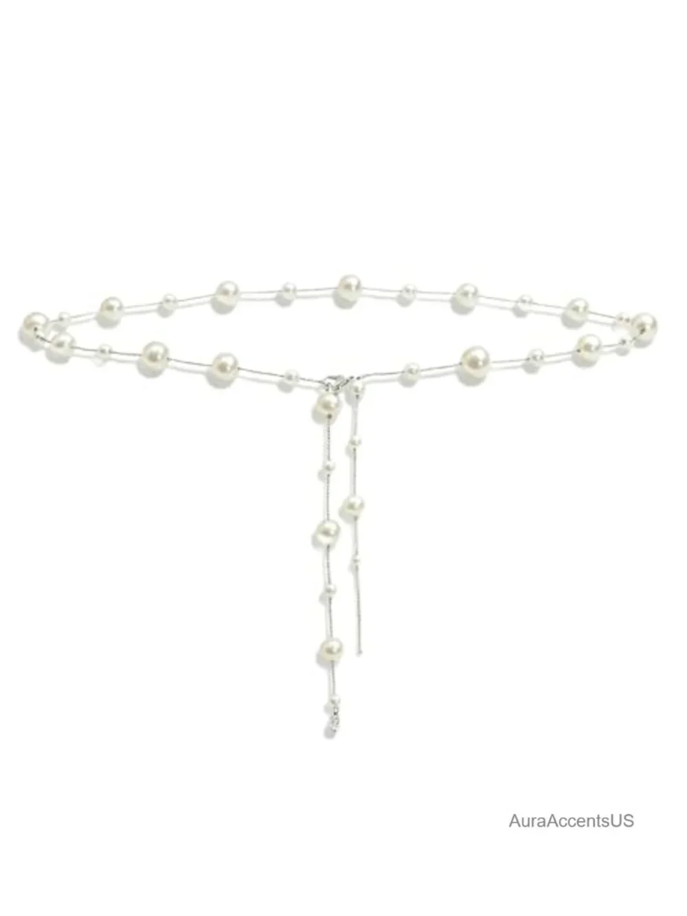 Faux Pearl Waist Chain Belt, Adjustable Gold Chain Belt for Women
